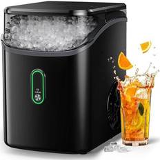 Ice Makers Fantec Nugget Ice Maker Countertop, Pebble Ice Maker with Soft Chewable Ice, One-Click Operation Ice Machine with Self-Cleaning, 33lbs/24H for