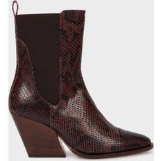 Paul Smith Women Boots Paul Smith Women's Brown 'Topaz' Snake-Embossed Boots