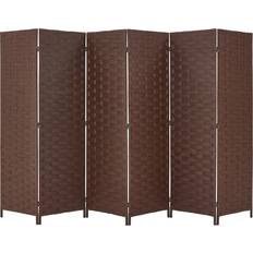 YODOLLA 6-Panel Brown Room Divider 102x72"