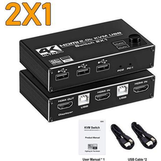 KVM Switches YINGHUA 1pc Dual Monitor HDMI KVM Switch 4K 60Hz 2 Port USB HDMI 2.0 KVM Switcher 2 in 2 out Mixed Display 2 Monitors 2 Computer PC laptop2X1