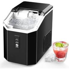 Fantec Nugget Ice Maker Countertop, Crushed Chewable Ice Maker, Self Cleaning Ice Makers with One-Click Operation, 34Lbs/24H, Pebble Portable Ice Machine