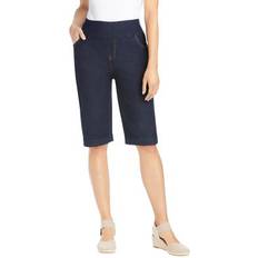 Woman Within Shorts Woman Within Plus Flex-Fit Pull-On Denim Short in Indigo Size W