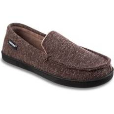 Slippers & Sandals Isotoner Men's Heather Knit Preston Moccasin Slippers Dark Chocolate Size