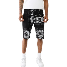 True Religion Ricky Paisley Denim Short - Body Rinse Black