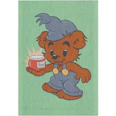 Ekelund Gæstehåndklæder Ekelund Linneväveri Bamse Viskestykke 35x50 cm Blå-grøn Gæstehåndklæde Grøn, Blå