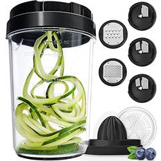 Black Vegetable Choppers Fullstar Spiralizer Zucchini Courgette Spaghetti Maker 8-in-1 Vegetable Chopper