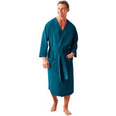 Sleepwear KingSize Men's Big & Tall Cotton Jersey Robe in Heather Midnight Teal 6XL/7XL