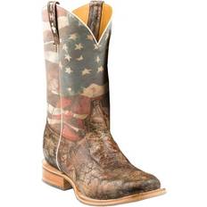 Tin Haul Mens Boots Land Of The Free With Presidential Sole Brown/Flag 10 D