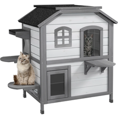 Pawhut 2-Story Cat House Outdoor