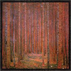 Three Posts Fir Forest IBlack Framed Art 46x46cm