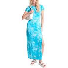 Michael Kors Tie Dyed Stretch Cotton Maxi Dress - Milos Blue