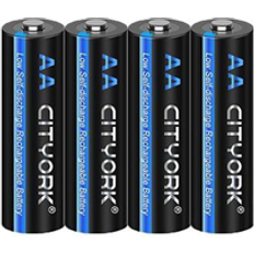 CITYORK CITYORK 4 Pack 1.2V Ni-MH AA 3000mah Rechargeable Battery NIMH Pre-Charged AA Rechargeable Battery 1.2V 3000mAh Long Lasting for Solar Lights