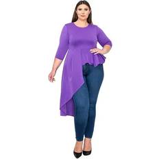 Purple Blouses Plus Sanctuary Asymmetrical Peplum Top