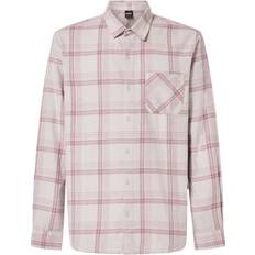 Oakley Men Shirts Oakley Oakley Apparel Podium Plaid Flannel Long Sleeve Shirt Pink Man