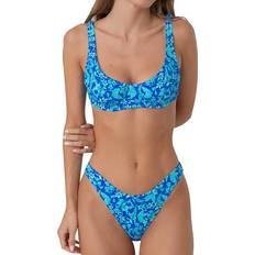 Florals Swimsuits Bright Swimwear Capri Top Blue Floral