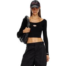 XXS Chemisiers Diesel M-Vera-Ls Crop Cut Out Top - Black