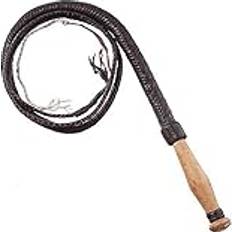 Tough-1 Swivel Handle Hand Braided Bull Whip, Assorted Leather, 6'