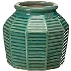 BigBuy Home Dark Blue Ceramic Planter 15.5 x 15.5 x 14.5 cm
