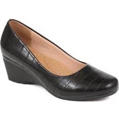 Pavers Shoes Pavers Wedge Heel Slip-On Pumps WK38017 324 233 Black