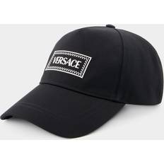 Versace Accessories Versace Cotton Drill Embroidered Cap - Black White