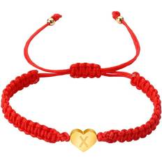 Bracelets HIBRO Sold by: yubikelmi Dtydtpe, Bling Necklace for Women Personalized Initial Bracelet Gold Plated Letter Woven Bracelet Heart Charm Red Bracelet Woven Red Bracelet For Men Women Girls