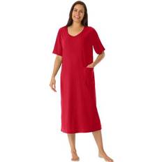 3XL Nightgowns Plus Women's Ribbed Sleepshirt by Only Necessities in Classic Red Size 5X