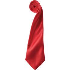 Ties Premier Mens Plain Satin Tie Narrow Blade Red One