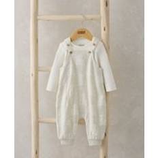 Mamas & Papas Dungarees Bodysuit Outfit set Teddy Bear SAND Newborn
