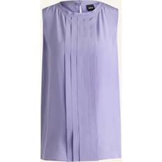 Silk Blouses BOSS Pleat-front sleeveless in washed silk Purple