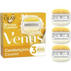 Gillette Venus ComfortGlide Coconut Razor Blades Women, Pack of 3 Razor Blade Refills with 2 Flexible Gel Bars with a Touch of Olay Moisture