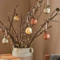 Decorative Items Lights4fun of 6 Mini Glass Pumpkin Tree Decorations Decorative Item