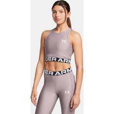 Stretch Tank Tops Under Armour HeatGear Geripptes Tanktop für Damen - Tetra Grau/Weiß