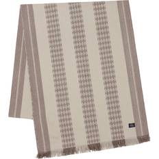 Organic Tablecloths Lexington Jacquard Striped Tablecloth Beige, White (250x250cm)