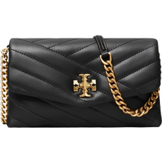 Black Crossbody Bags Tory Burch Kira Chevron Chain Wallet - Black