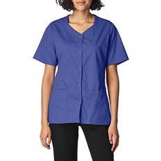 WonderWink Womens Short Sleeve Snap Medical Scrubs Jackets, Navy