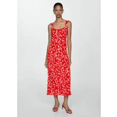 Mango Women Dresses Mango Printed long dress red Woman Red