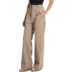 Moncler Women Trousers Moncler Straight Leg Trousers Gabardine Pant - Beige