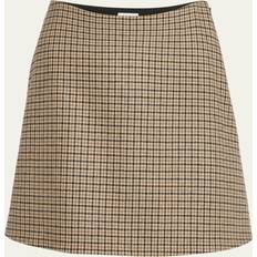 Lange nederdele - Uld Moncler Checkered Mini Uld Skirt - Beige