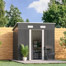 LivingAndHome Pent Metal Garden Shed