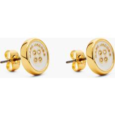 Marc Jacobs The Button Stud Earrings in Gold/Cream