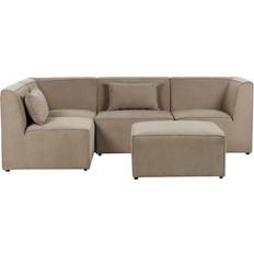 Beliani Modern Corduroy Taupe Sofa 250cm 5Stk. 4-Sitzer