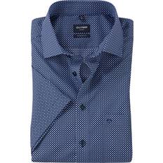 Olymp Dame Overdele Olymp Herren Kurzarmhemd blau Baumwolle