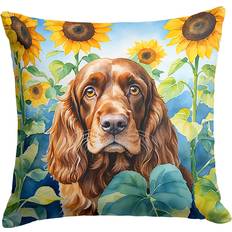 Carolines Treasures English Cocker Spaniel In Sunflowers Complete Decoration Pillows Brown, Green, Yellow (35.6x35.6cm)