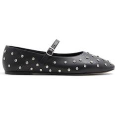 Aldo Low Shoes Aldo Marylina Studded Ballet with Buckle - Black Leather