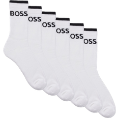 HUGO BOSS Homme Chaussettes HUGO BOSS Men's QS Stripe CC Crew Socks 6-pack - White