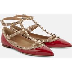 Valentino Garavani Ballerinas Valentino Garavani Rockstud patent leather ballet flats red US 10
