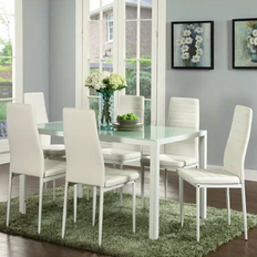 Furniture Latitude Run Rosenzweig White/Transparent Dining Set 27.5x51.2" 7