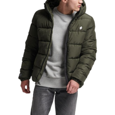 Superdry Sports Hooded Quilted Jacket - Dark Moss Green