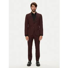 Röda Kostymer BOSS Slim-fit suit in micro-patterned virgin wool