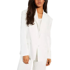 Polyamide Blazers Misspap Linen Look Oversized Tailored Blazer - White